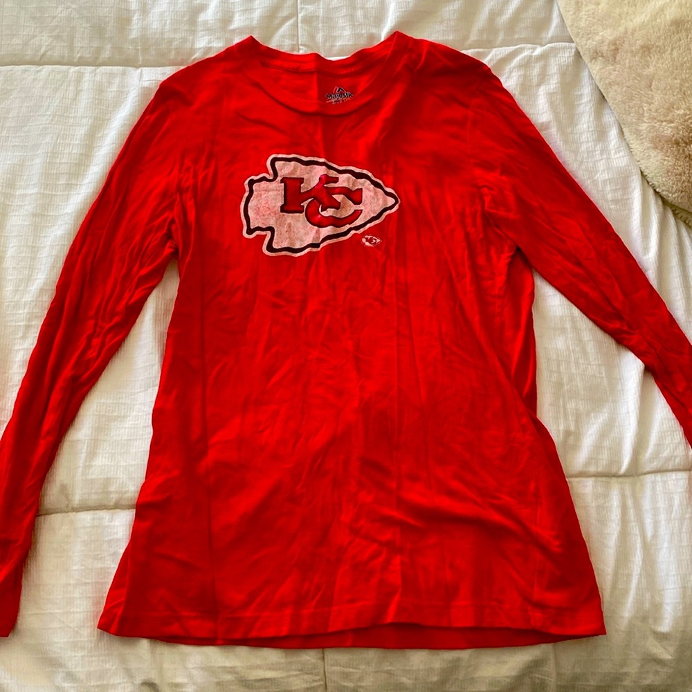 Long Sleeve Chiefs Shimmer Tee *see description for sizing*